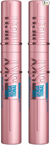 2x Maybelline Lash Sensational Sky High Waterproof Mascara 6ml - Black