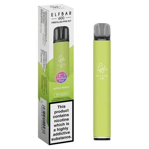 ELF BAR 600Puffs Reusable Rechargeable Vape Bars 20mg Pod Kit 2% Nic Salt All Flavours