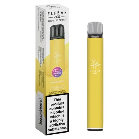 ELF BAR 600Puffs Reusable Rechargeable Vape Bars 20mg Pod Kit 2% Nic Salt All Flavours
