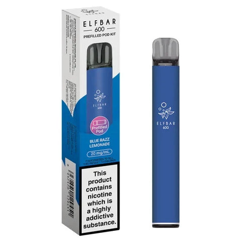 ELF BAR 600Puffs Reusable Rechargeable Vape Bars 20mg Pod Kit 2% Nic Salt All Flavours