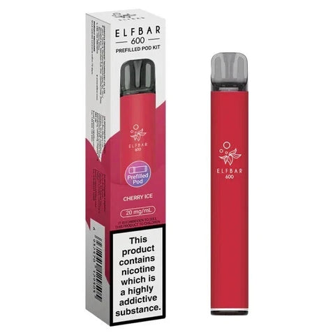 ELF BAR 600Puffs Reusable Rechargeable Vape Bars 20mg Pod Kit 2% Nic Salt All Flavours