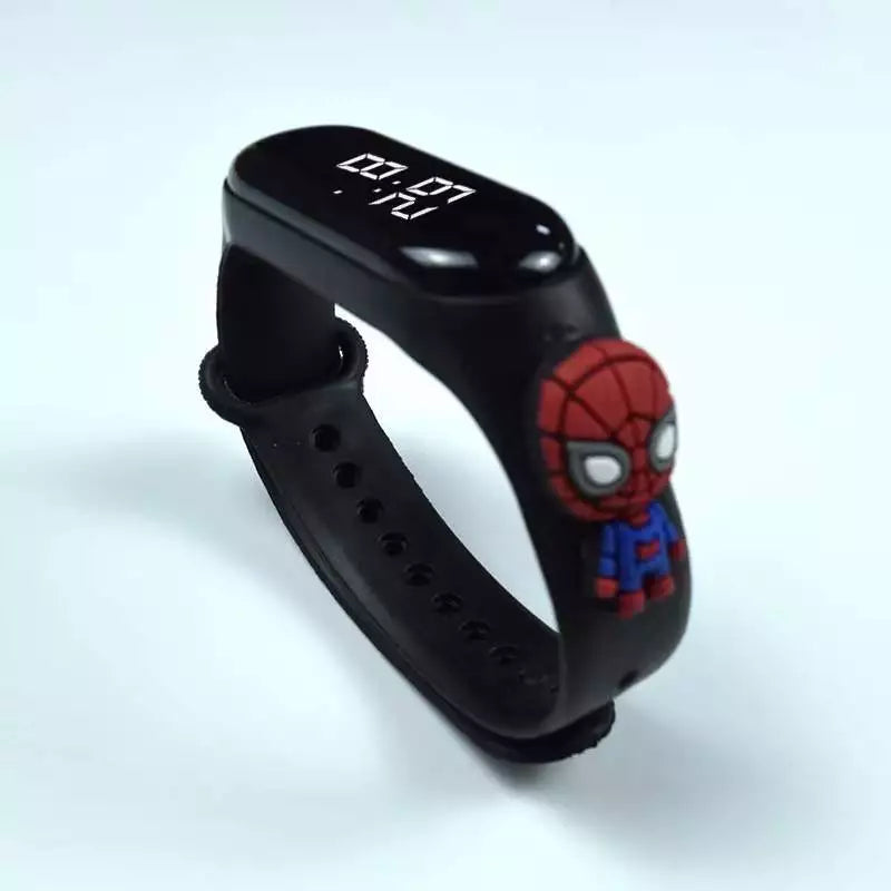 Silicon Digital LED Superhero Sport Wrist Watch boy Kid girls Birthday Xmas Gift