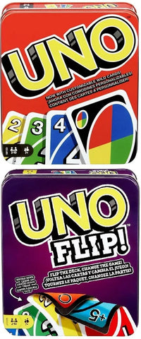 UNO Classic Uno wild Uno party and Flip Card Game Tin Sets big gift kids present