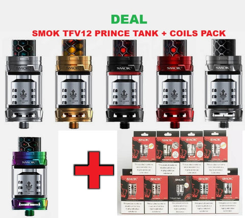 Smok TFV12 Prince Tank Vape Ecig Subohm 2ml Tank Or 3 pcs Coils pack