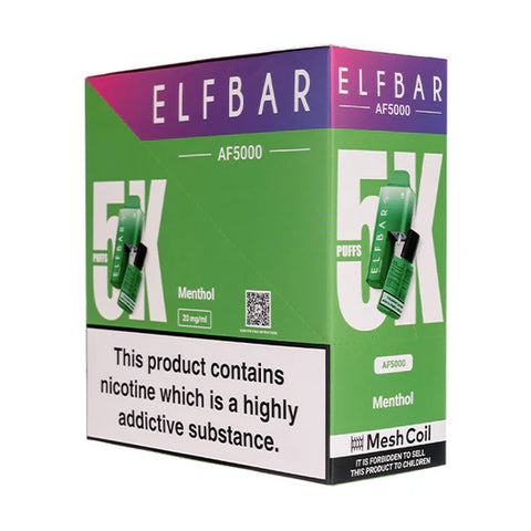 Elf Bar AF 5000 Rechargeable Vape E-Cig Legal 5000 Puffs TPD 5pcs Deal
