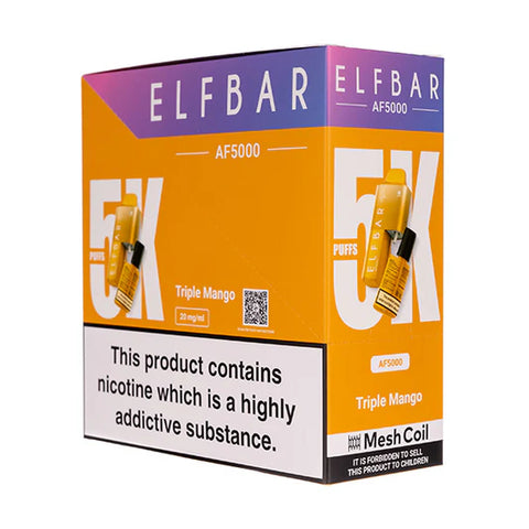 Elf Bar AF 5000 Rechargeable Vape E-Cig Legal 5000 Puffs TPD 5pcs Deal