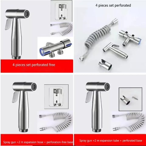 Stainless Bidet Faucet Sprayer Toilet Spray Gun Bathroom Handheld Muslim shower