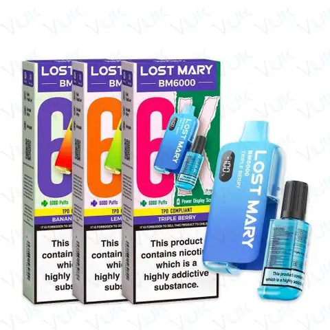 Lost Mary BM6000 Prefilled Rechargeable Reusable Vape Pod Kit | Pack of 5 | 20mg | UK Stock