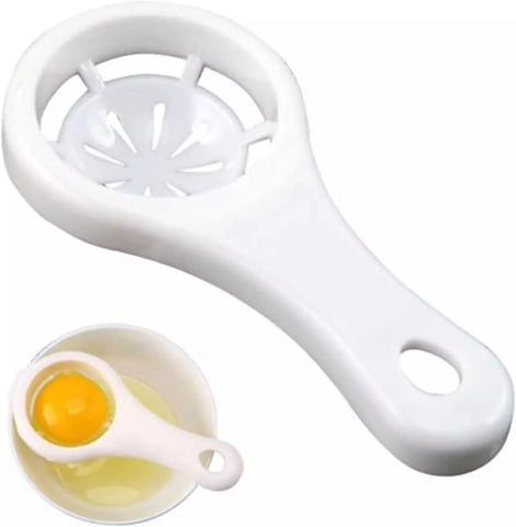 2x Kitchen White Egg Yolk Separator Tool Easy Cooking Baking Sieve Plastic PAIR