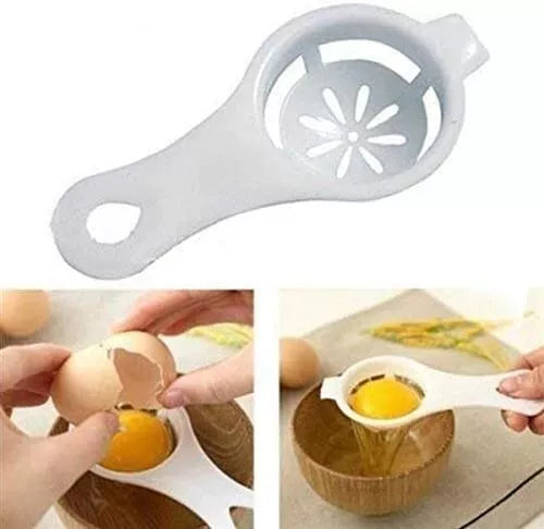 2x Kitchen White Egg Yolk Separator Tool Easy Cooking Baking Sieve Plastic PAIR