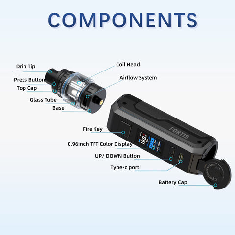 Smok Fortis Kit 80W with TFT Screen TFV Mini V2 Tank - Fortis Vape Mod Genuine