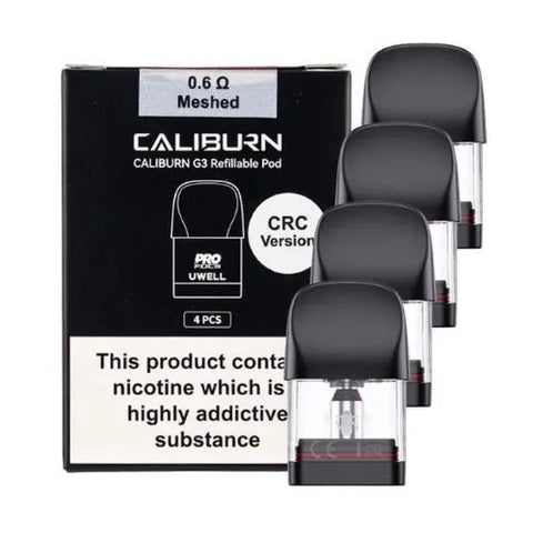 Uwell Caliburn G3 Replacement 2ml Vape Pods 0.6Ω 0.9Ω 1.2Ω -4pcs