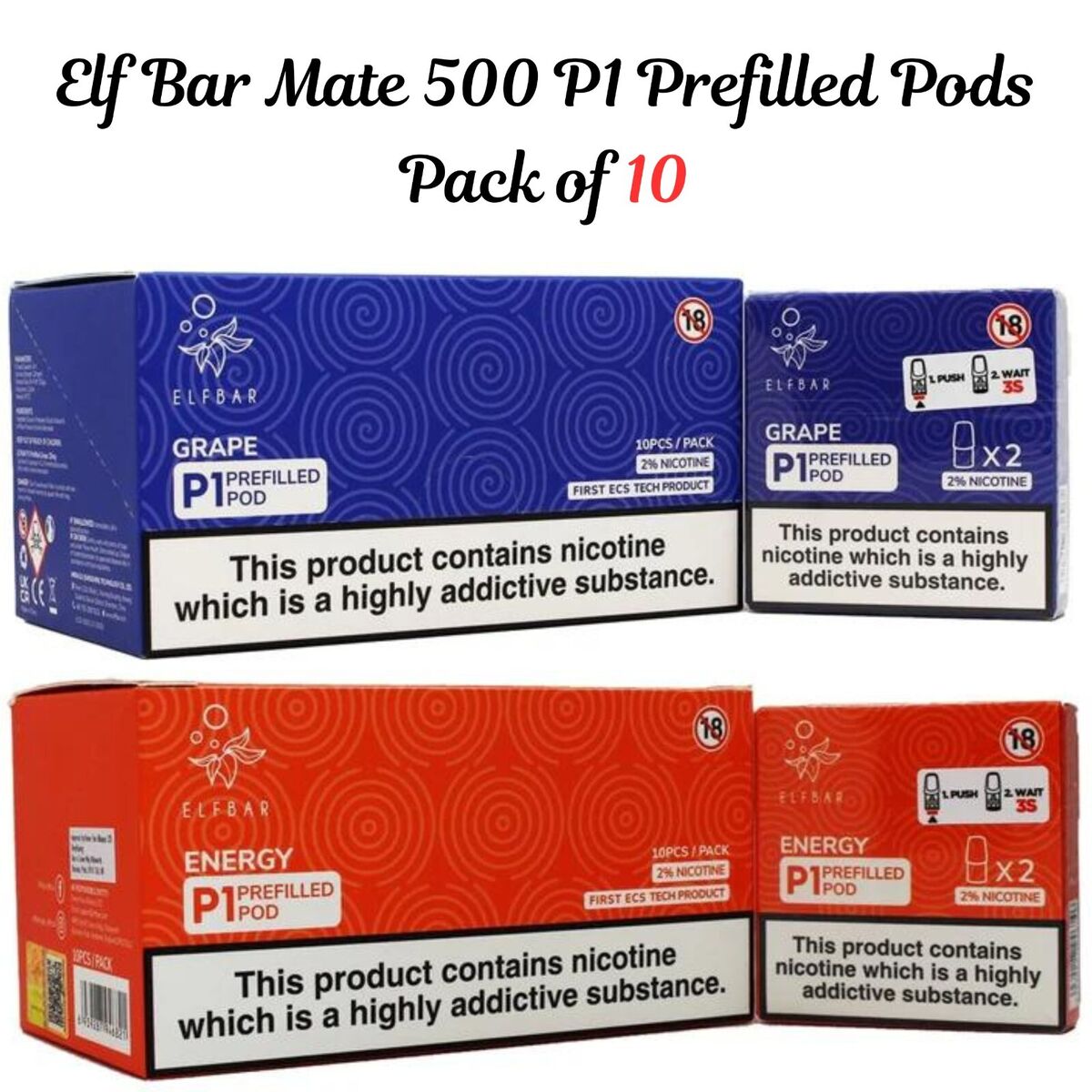 Elf Bar ELF P1 Mate Prefilled pods 20 pods | (pack of 10) SALE DEAL