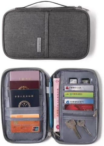 Family Passport Card Holder Waterproof Travel Document Organizer Multipockets