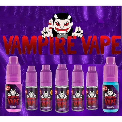 Vampire Vape E-liquid Juice, All Flavours/Nicotine Strength 5 x 10ml