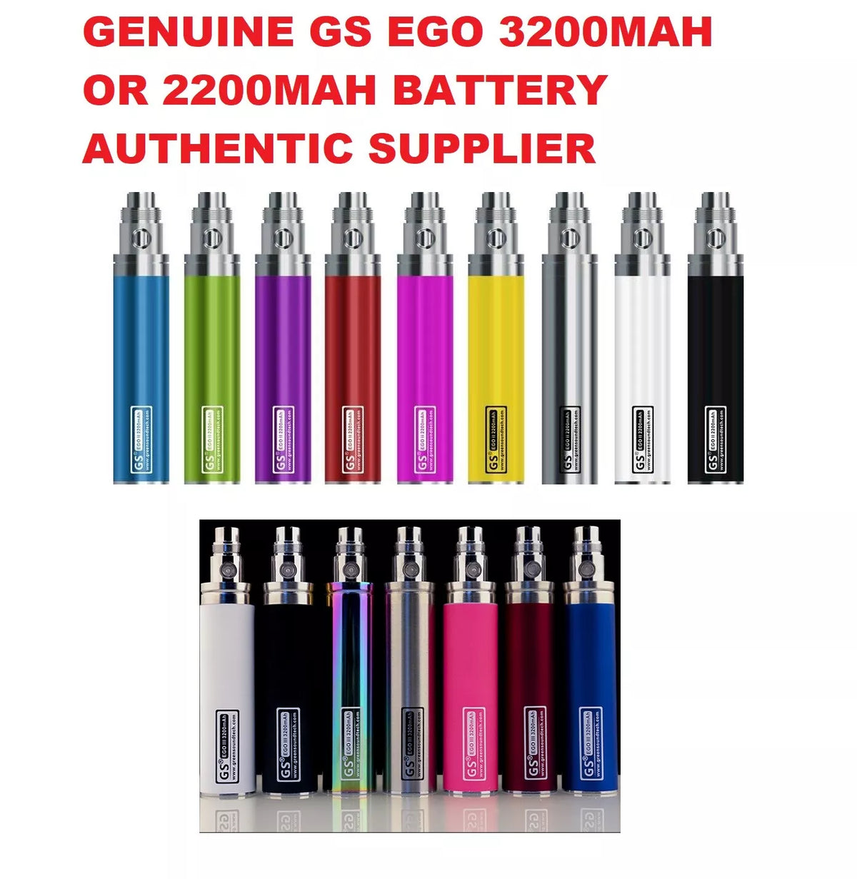 Greensound GS EGO 3200 / 2200mAh Ecigarette Vape Pen replacement Battery