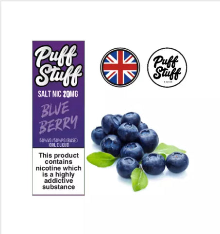 5x 10ml Puff Stuff Premium UK Made E-Liquid TPD E-Juice 50/50 PG/VG 0 3 12 18mg