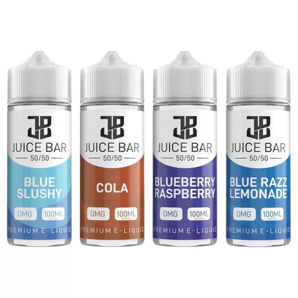 Juice Bar 50/50 Premium E Liquid 100ml Vape Juice 0mg 50Vg 50Pg All Flavors UK