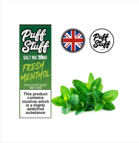 5x 10ml Puff Stuff Premium UK Made E-Liquid TPD E-Juice 50/50 PG/VG 0 3 12 18mg