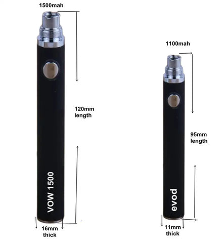 2x VOW Upgraded Vape Pen Ego 510 thread Ecigarette Batteries + Charger