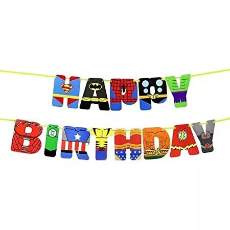 Self Stand 3d Superhero Foil Large Balloon |5pcs balloon set | Birthday banners