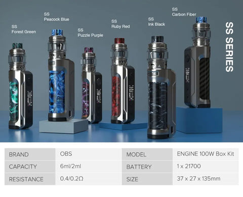OBS ENGINE Vape Ecig Airflow 100W subohm Kit | Type-C Charge