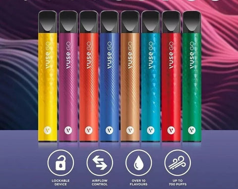 VUSE GO 700 OR VUSE 1000 VAPE BARS 10mg / 20mg TASTY FLAVOURS - POD SALT Kit (10pcs)