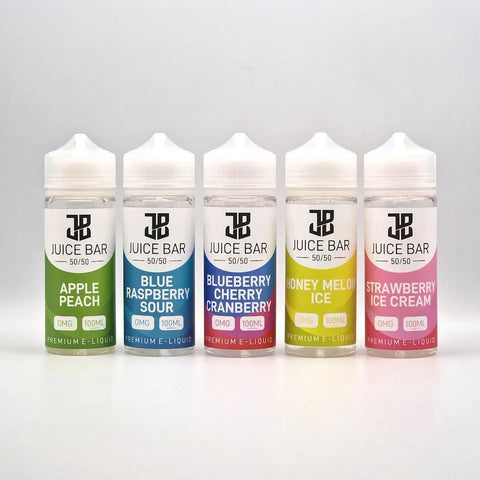 Juice Bar 50/50 Premium E Liquid 100ml Vape Juice 0mg 50Vg 50Pg All Flavors UK