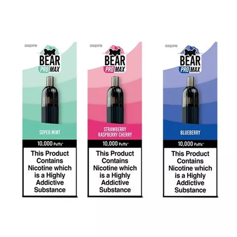 Aspire Bear Pro Max 10000 10k Puffs Disposable TPD Vape Pod Kit All flavors