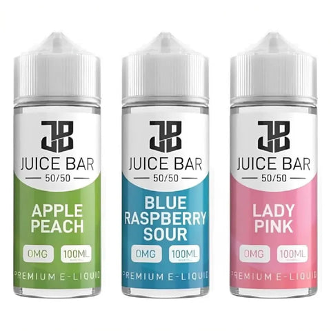 Juice Bar 50/50 Premium E Liquid 100ml Vape Juice 0mg 50Vg 50Pg All Flavors UK
