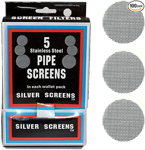 Silver Pipe Screen Premium Stainless Steel Tobacco Mesh Standard size Screens