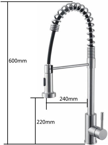 Kitchen Sink Mixer Pull Down Sprayer Single Lever Spray Faucet 360° Swivel Tap