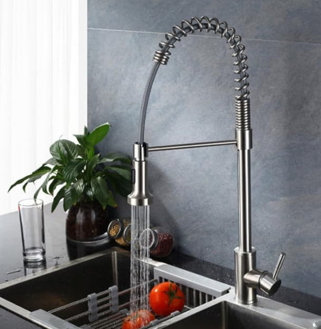 Kitchen Sink Mixer Pull Down Sprayer Single Lever Spray Faucet 360° Swivel Tap