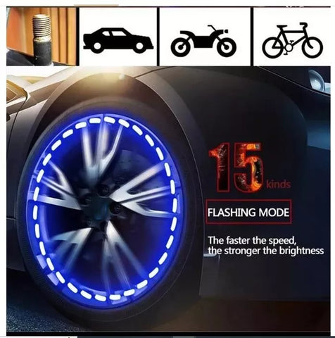 Car Wheel Light Solar Energy Motion Sensor LED Flashing Colorful Gas Nozzle ligh