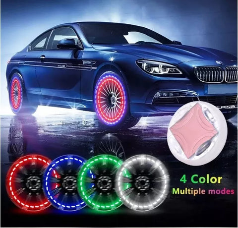 Car Wheel Light Solar Energy Motion Sensor LED Flashing Colorful Gas Nozzle ligh