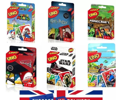 UNO Card Games Uno Mario,Uno Frozen, Uno Minecraft, Uno Dos, Uno Flip, Uno Wild, Uno Monopoly, Avengers, Pokemon, Uno Dare, Uno Party