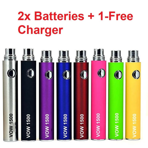 2x VOW Upgraded Vape Pen Ego 510 thread Ecigarette Batteries + Charger
